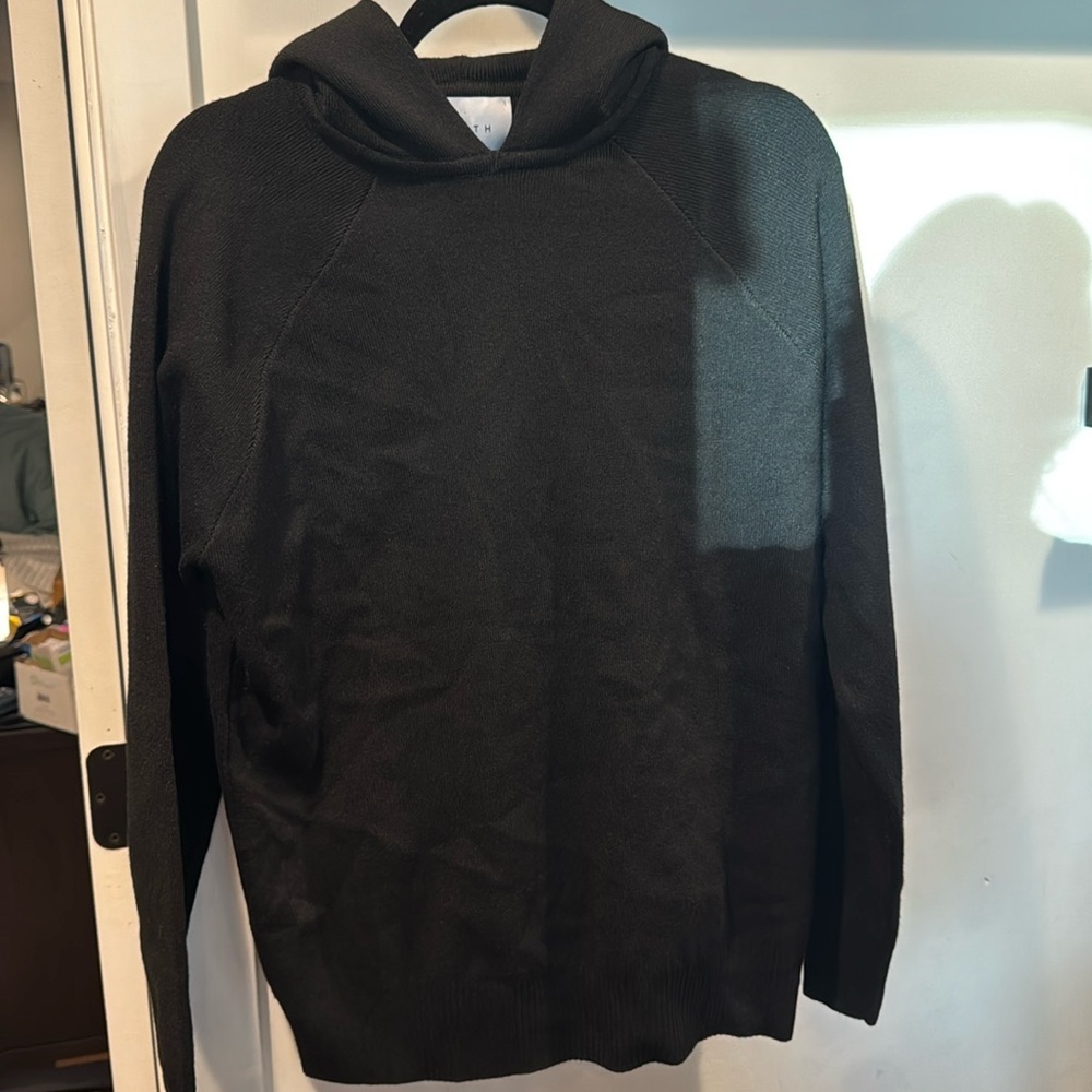 THEO KNITTED HOODIE Black size M